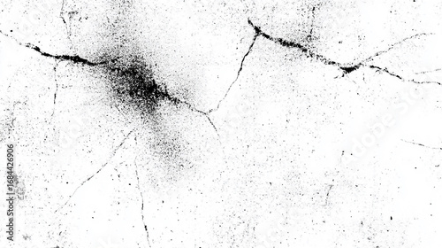 Cracked Grunge Texture with Black Dust on White Background for Design Use