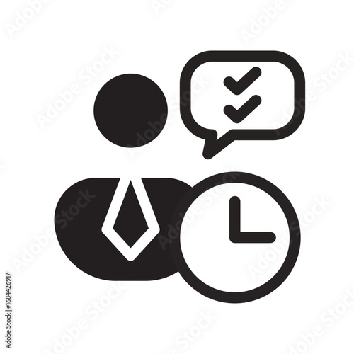 Meeting Line Icon of Time and Scheduling Icon Set