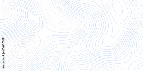 Abstract background vector illustration featuring a geometric swirl pattern of blue and light lines and curves. White simple topography design with slim stroke. Paper cut vector art background banner 