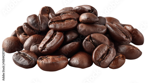 A pile of coffee beans with a brown color