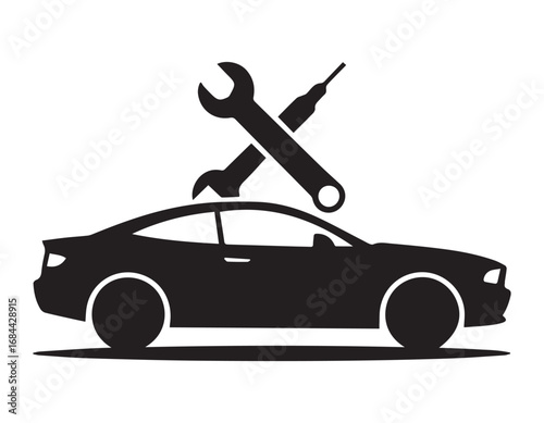 car wash silhouette vector icon
