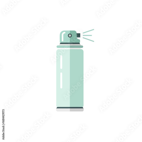 Aerosol can vector illustration offering a sleek and minimalist design in light teal color palette