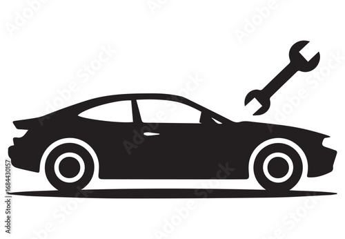 Sign of car repair silhouette vector