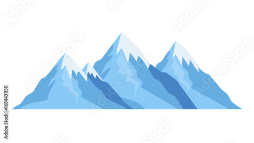 Mountain range vector illustration with snow capped peaks for outdoor adventure and scenic landscape designs