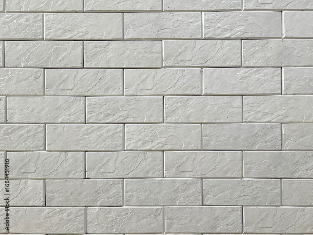 Naklejka premium white brick wall background texture.