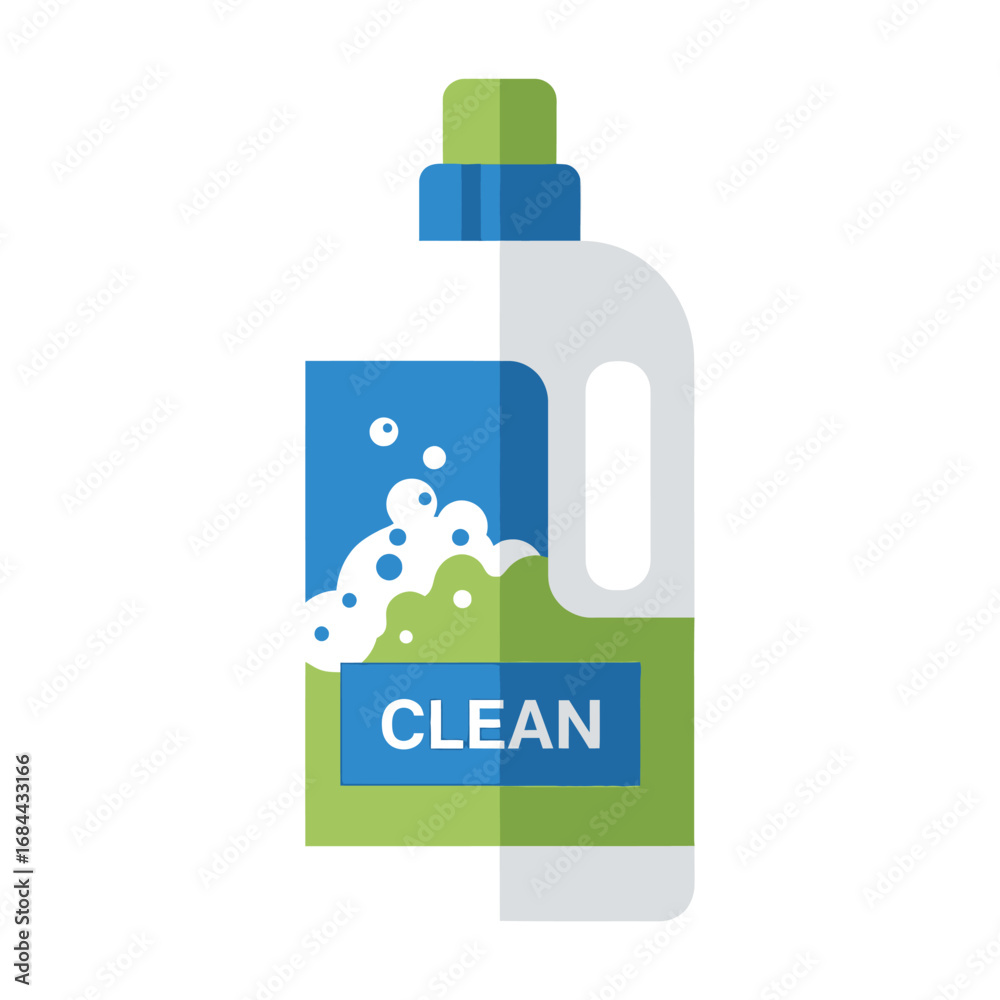 Fototapeta premium Illustration depicting cleanliness with a simple bottle design for hygienic supplies usage