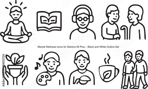 Mental Wellness Icons for Sen...