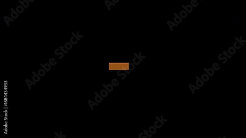 Minus Sign 3D animation. Alpha matte with transparent background 4K resolution.