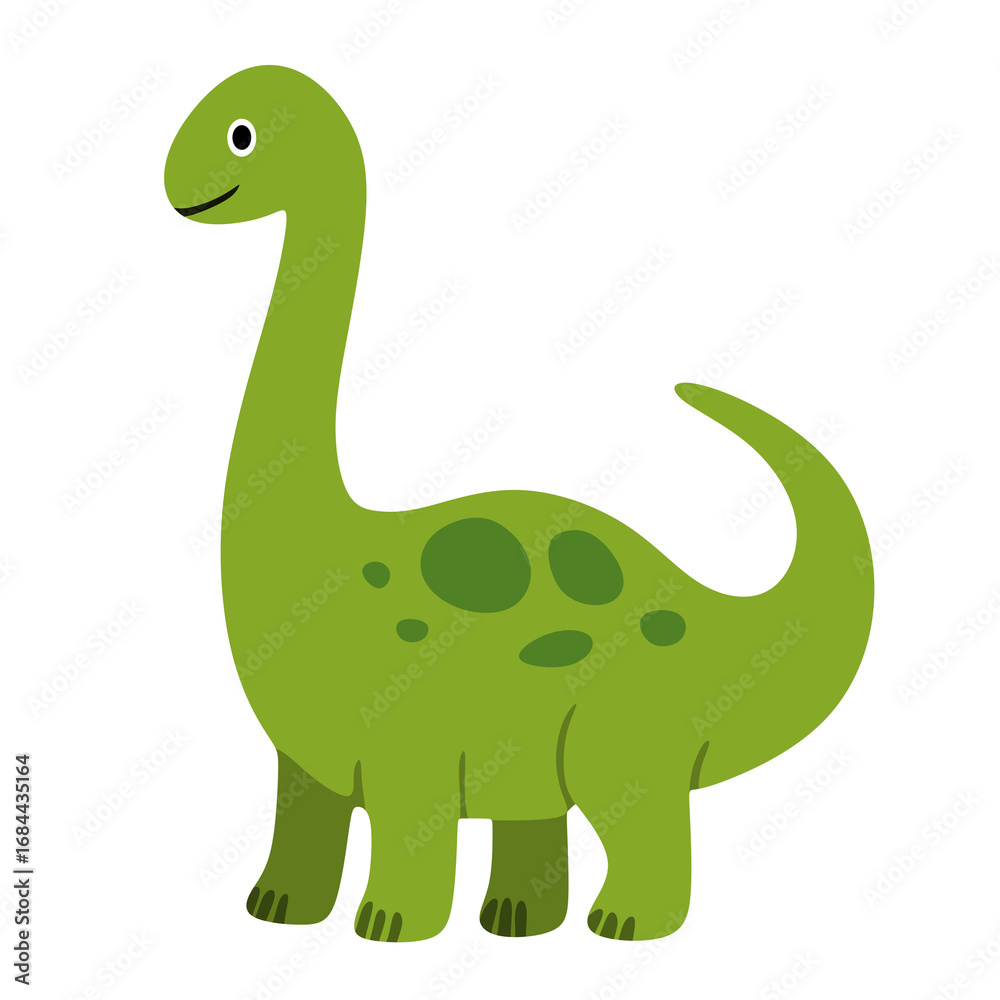Naklejka premium Green Brachiosaurus Dinosaur Character