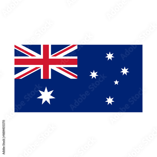 Depiction of the Australian national flag showcasing the union jack and southern stars