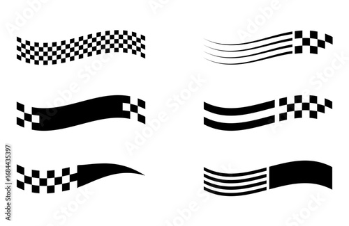 Checkered Racing Flags Vector Collection.