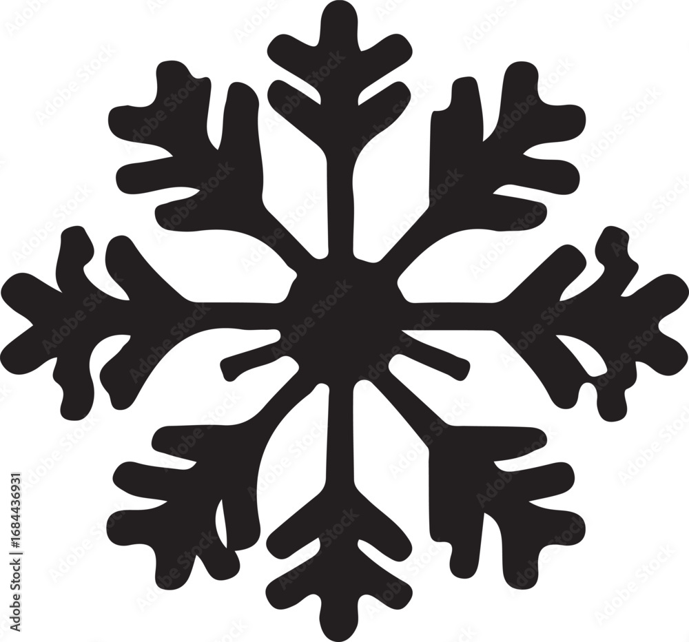 Obraz premium Stylized Snowflake Black Design