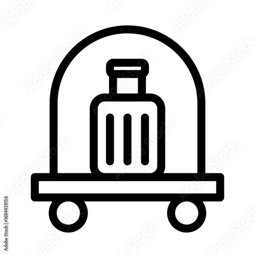 Room Service Cart dining delivery hospitality Luggage Trolley Line Icon of Hotel and Hospitality Icon Set
