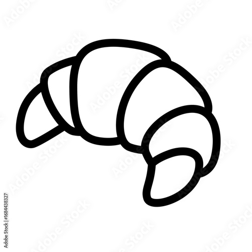 Croissant Line Icon of Household and Lifestyle Icon Set