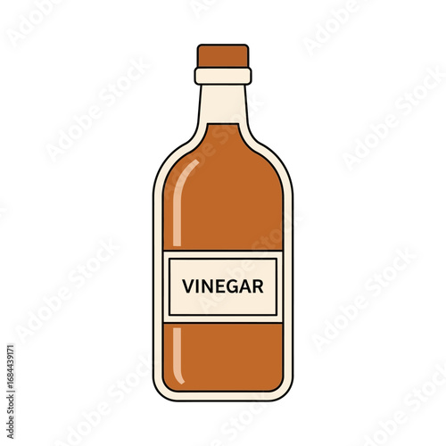 Elegant vinegar bottle illustration showcasing refined taste and culinary artistry with simple lines