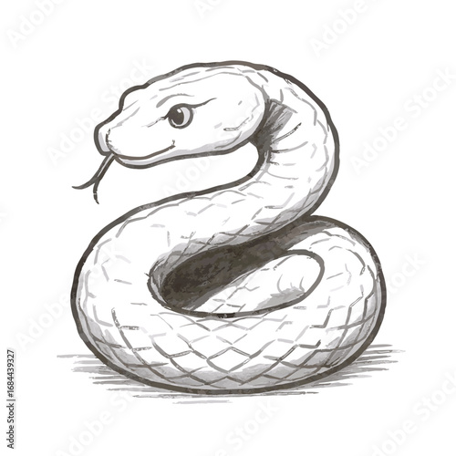 Detailed Drawing of a Snake.