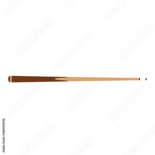 Isolated vector illustration of a billiards or pool cue stick on clean white background for