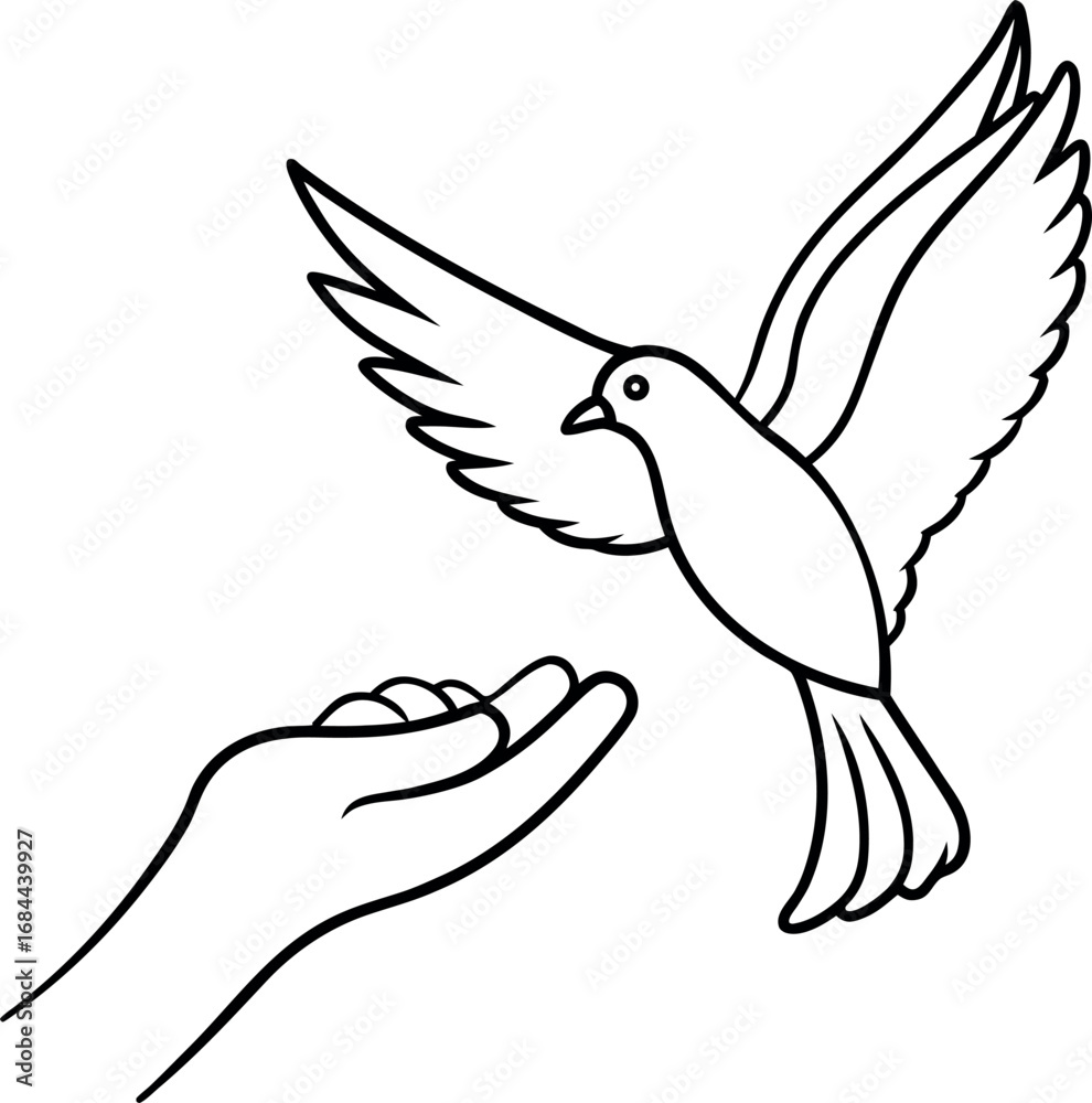 Obraz premium bird line art vector