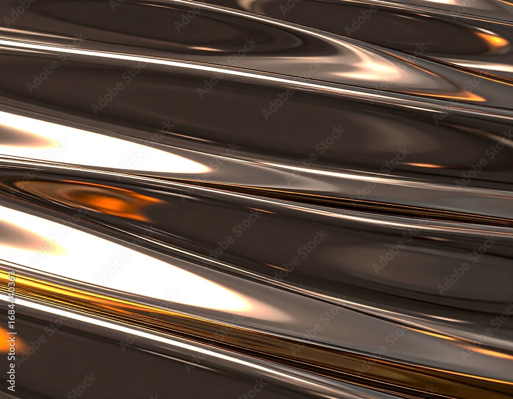 Fototapeta premium Abstract metallic liquid waves