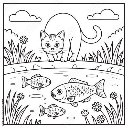 Stress Relief Cat Coloring Pages