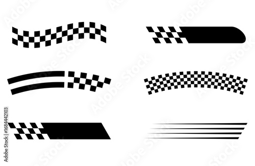 Checkered Racing Flag Design Elements.