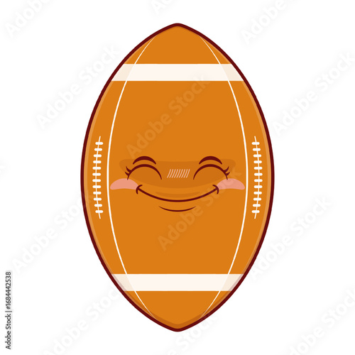 rugby ball smile face cartoon cute