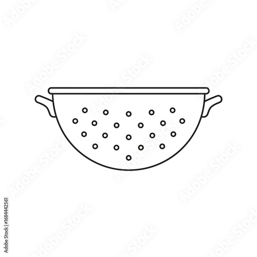Elegant colander illustration on a white background showcasing kitchenware design and simplicity
