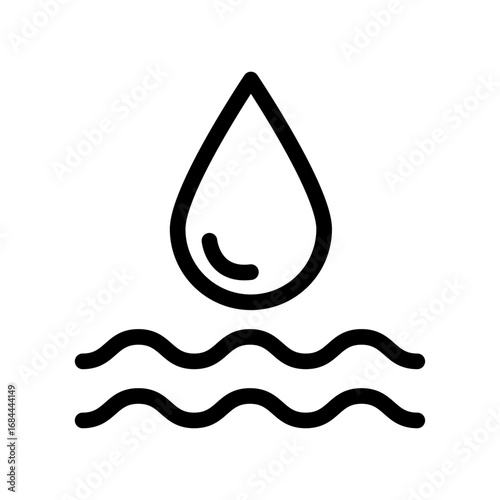Water Line Icon of Nature and Environment Icon Set