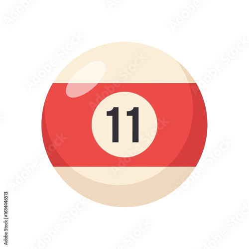 Eleven ball illustration, a classic game of skill and chance billiard sporting equipment