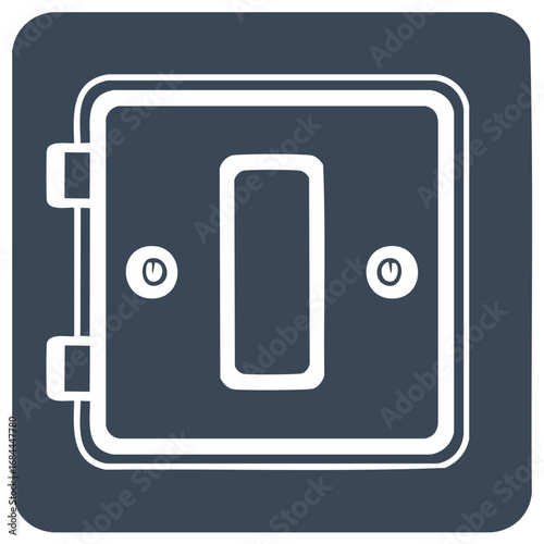 Dark Safety Vault Strongbox with Combination Lock and Hinged Door Vector