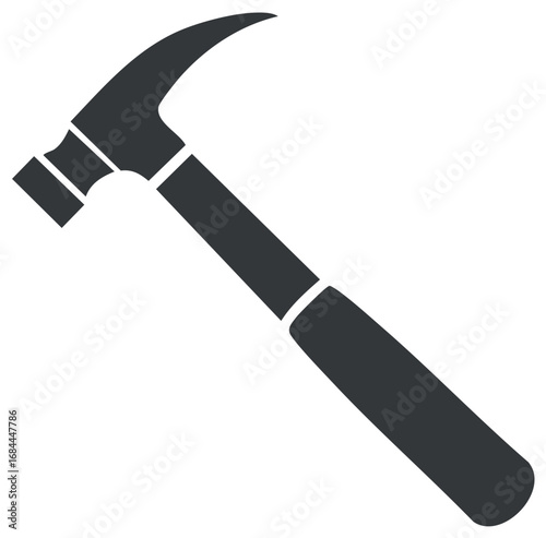 Simple hammer illustration displaying a common home repair tool against a clean white backdrop.