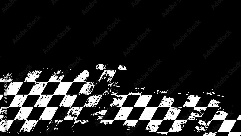 Naklejka premium Distressed Checkered Flag Racing Design.