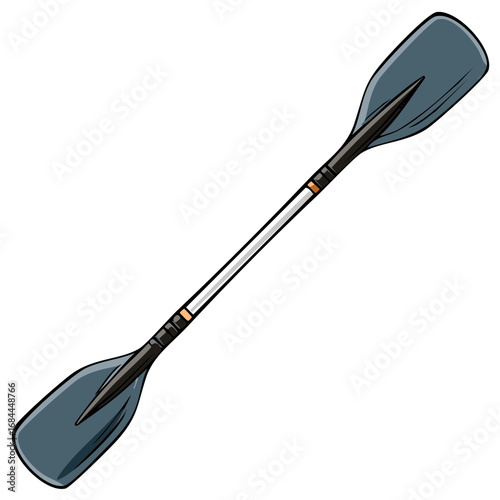 Stylized Kayaking Paddle Vector Icon for Summer Water Sports and Adventure