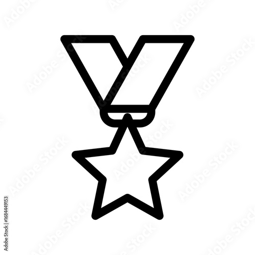 Star Medal Line Icon of Awards and Recognition Icon Set