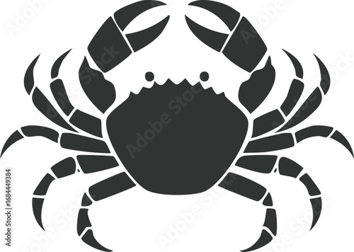 Crab Animal Vector Logo in Minimalist Black and White, Simple Design Ideal for Wildlife Branding and Nature Illustration
