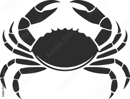 Crab Animal Vector Logo in Minimalist Black and White, Simple Design Ideal for Wildlife Branding and Nature Illustration

