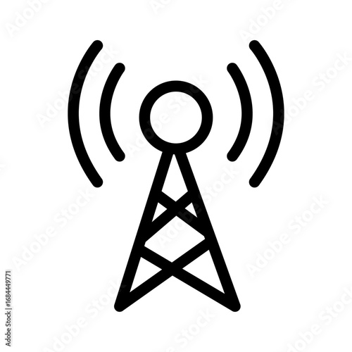 Broadcast Tower Line Icon of Broadcast and Streaming Icon Set