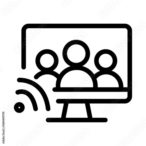 Webinar Line Icon of Broadcast and Streaming Icon Set