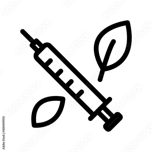 Gene Therapy Line Icon of Biotechnology and Genetics Icon Set