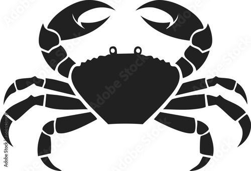 Crab Animal Vector Logo in Black and White, Minimalist and Simple Design, Perfect for Wildlife Branding, Nature Illustration, and Unique Animal Identity
