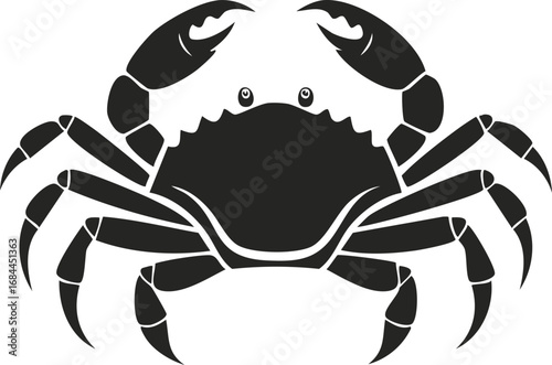 Crab Animal Vector Logo in Black and White, Minimalist and Simple Design, Perfect for Wildlife Branding, Nature Illustration, and Unique Animal Identity

