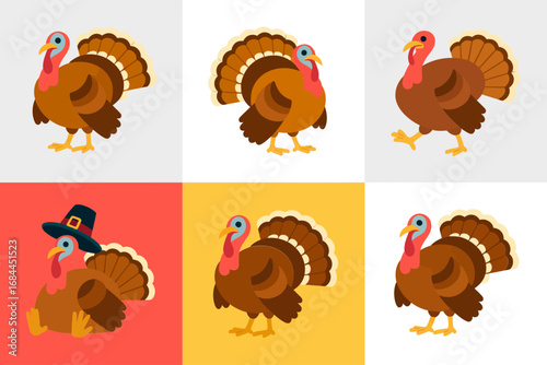 Barnyard hen and rooster vector illustrations, chicken with eggs, nest and egg pile graphics, farm poultry collection