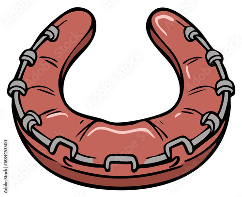 Cartoon Horseshoe Life Preserver Ring Water Safety Equipment Illustration