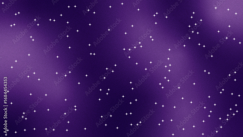 Fototapeta premium Elegant purple abstract gradient background with scattered white light particles resembling stars. Ideal for digital wallpapers, cosmic designs, modern web design, and creative projects.