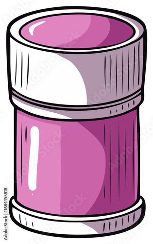 Simple cartoon illustration of a pink deodorant stick for personal hygiene and body care