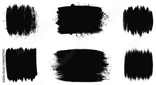 various black paint strokes displayed in grid formation