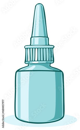 Cartoon Nasal Spray Container Design for Medical or Health Purposes