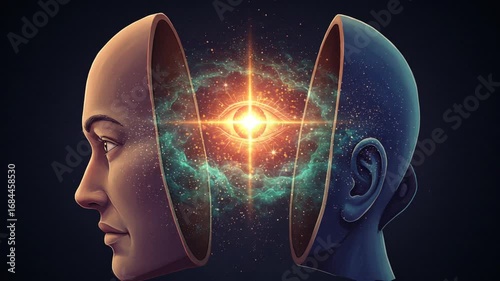 Dual Faces Reflecting Inner Cosmic Energy