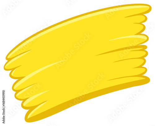 Vibrant yellow abstract graphic design element with textured edge