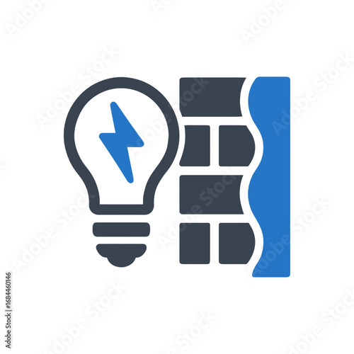 Lightbulb Masonry Wall Icon